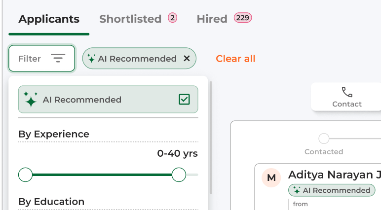 JobsYahan AI Recommendation for Faster & Efficient Candidate Shortlisting